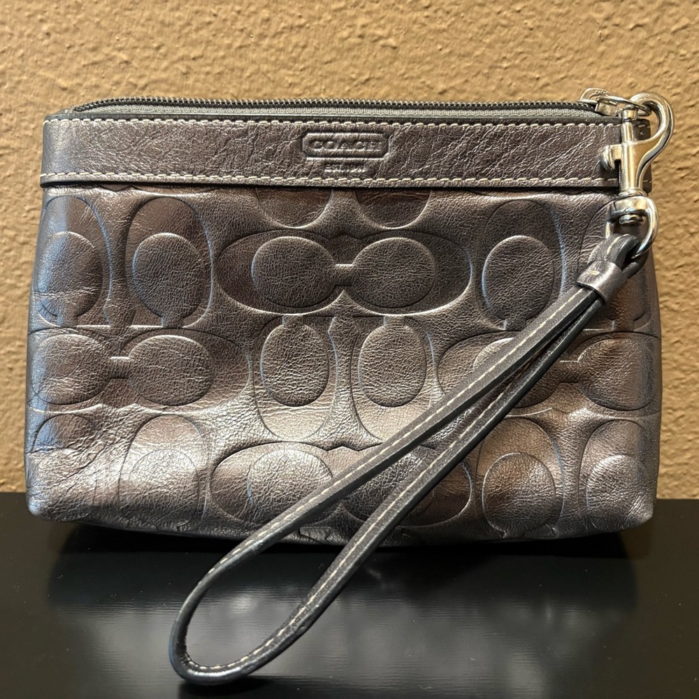 COACH Embossed Wristlet